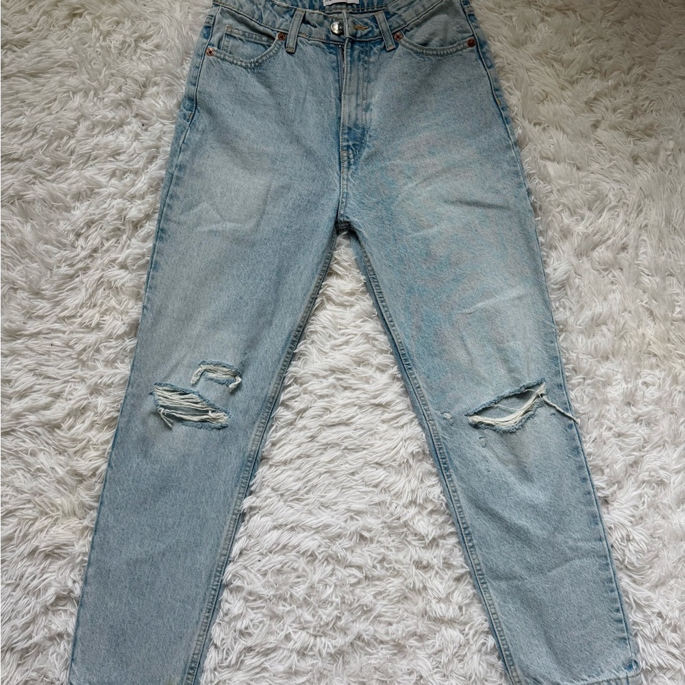 Zara Faded Blue Denim Jeans